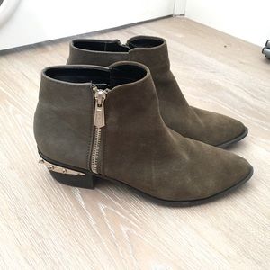 Suede and leather booties